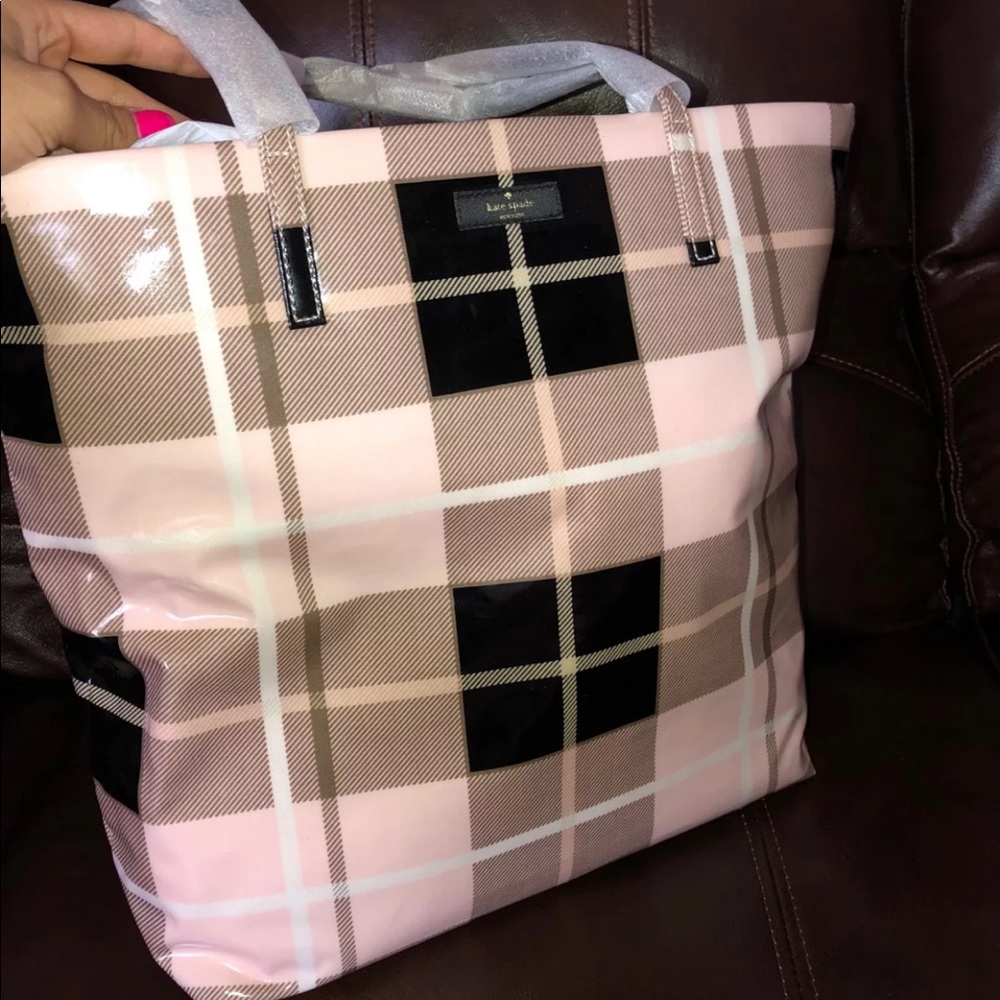 Kate Spade Plaid Bon Shopper Bag